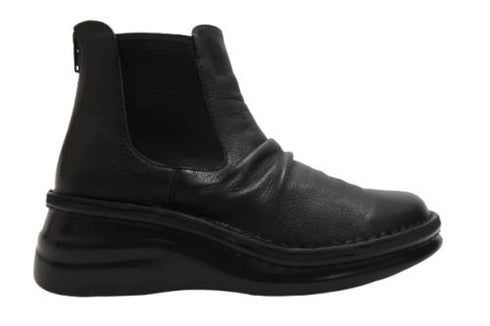 【インコルジェ 8438 ブラック】本革カジュアルサイドゴアブーツ